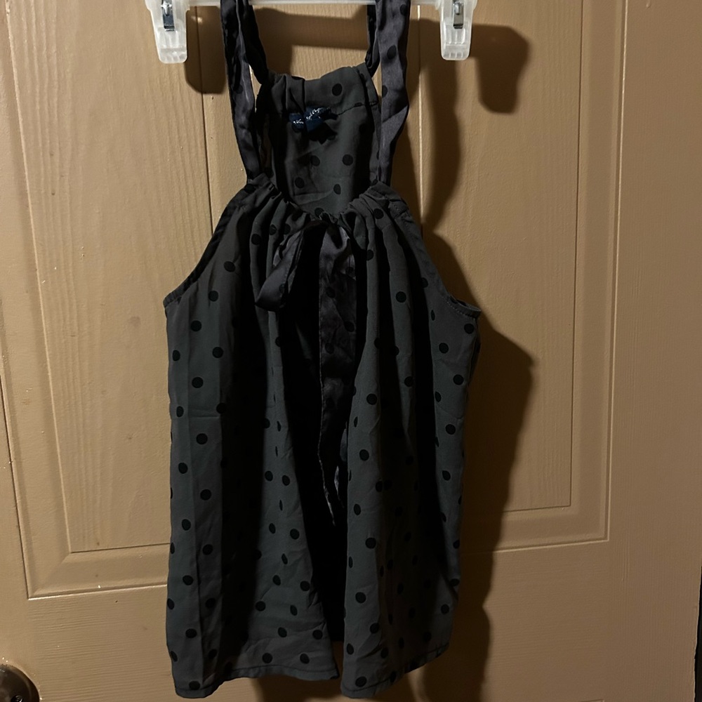 American Eagle Outfitters Charcoal Polka Dot Top